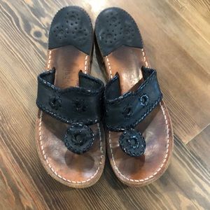 Jack Rogers black with black leather stitching size 7